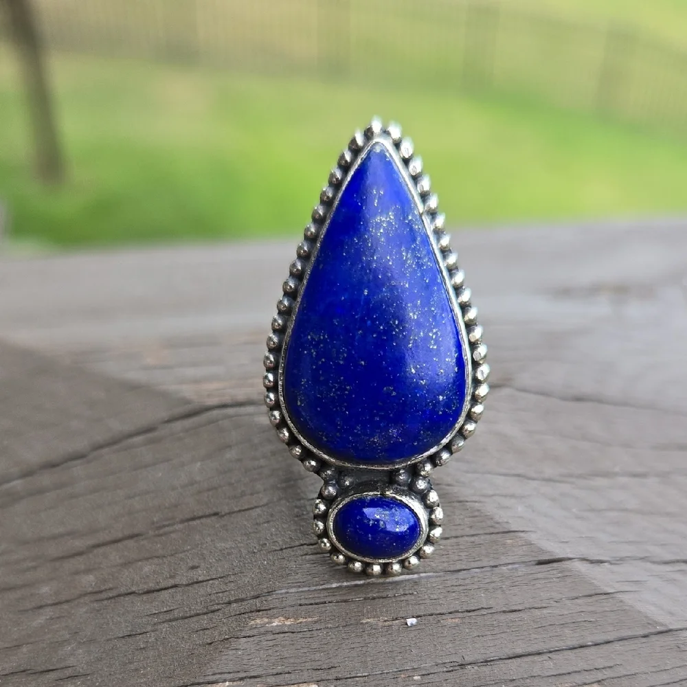 Lapis Lazuli Double Gemstone Ring